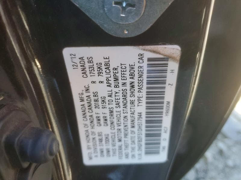 2013 HONDA CIVIC LX