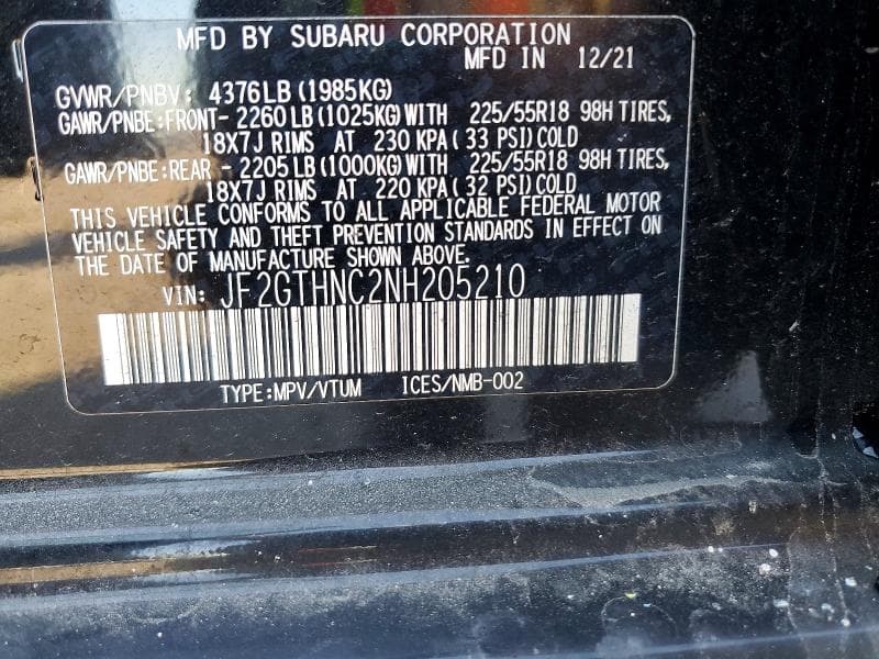 2022 SUBARU CROSSTREK LIMITED