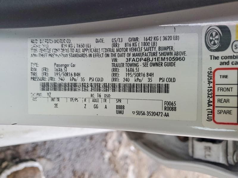 2014 FORD FIESTA SE