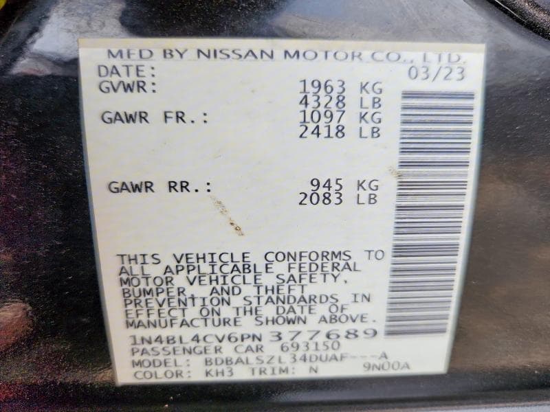 2023 NISSAN ALTIMA SR