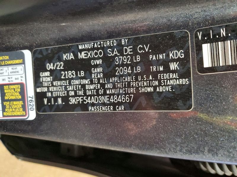 2022 KIA FORTE GT LINE