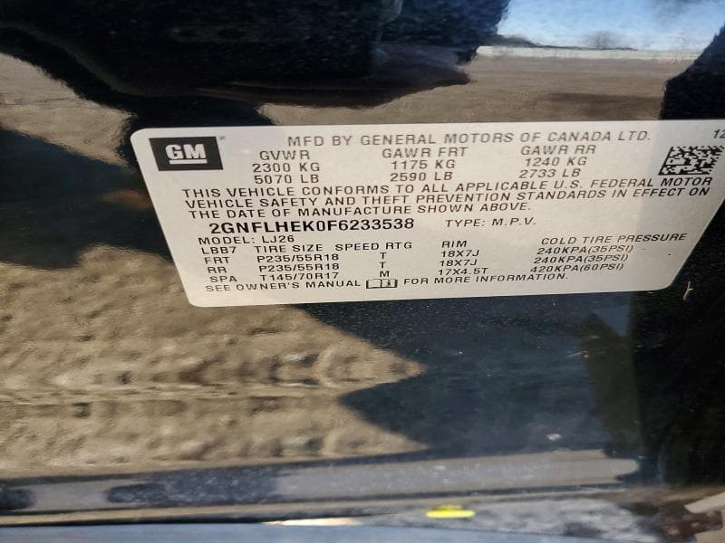 2015 CHEVROLET EQUINOX LTZ