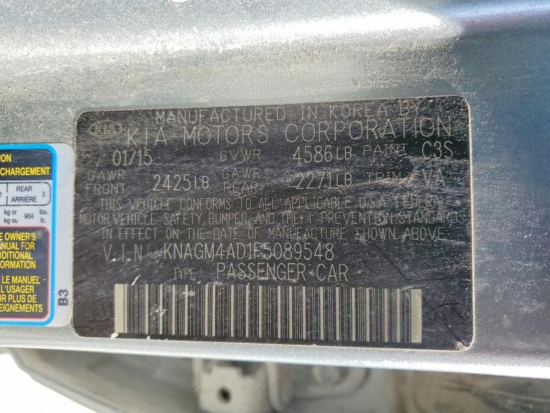 2015 KIA OPTIMA HYBRID
