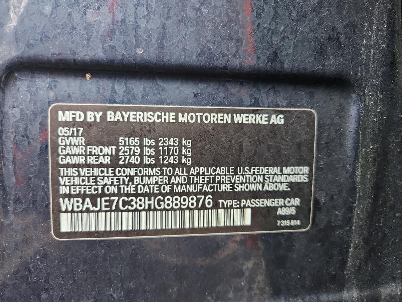 2017 BMW 540 XI