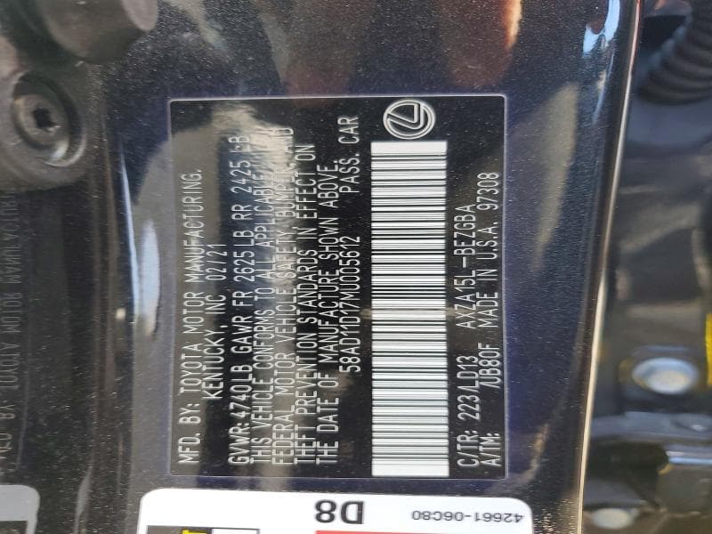 2021 LEXUS ES 250 BASE