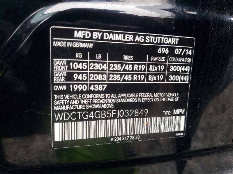 2015 MERCEDES-BENZ GLA 250 4MATIC