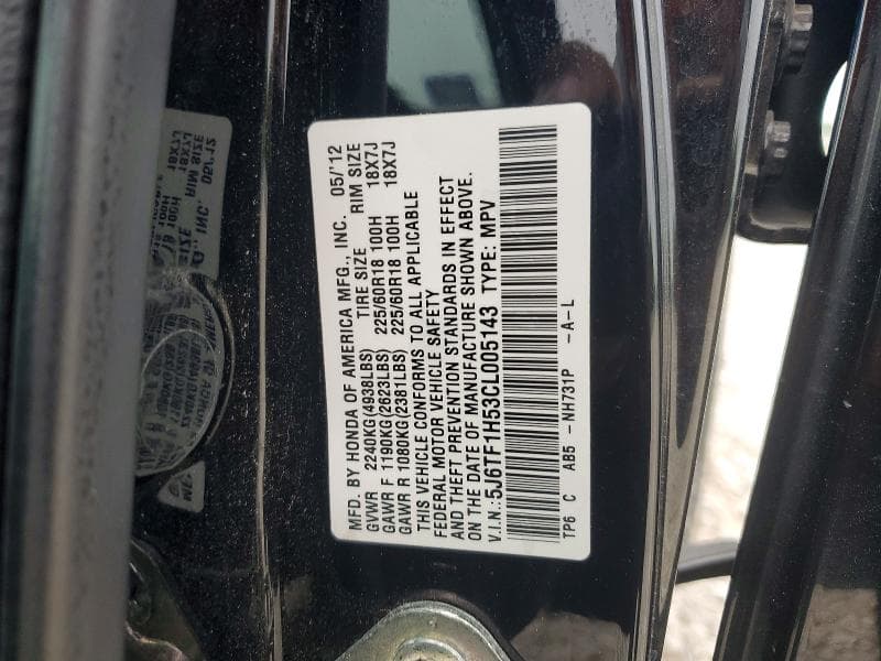 2012 HONDA CROSSTOUR EXL