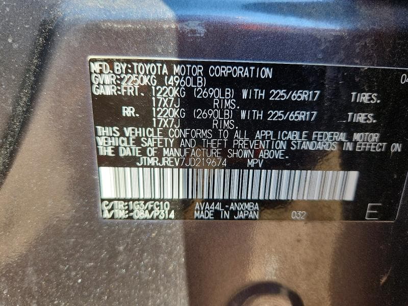 2018 TOYOTA RAV4 HYBRID LE