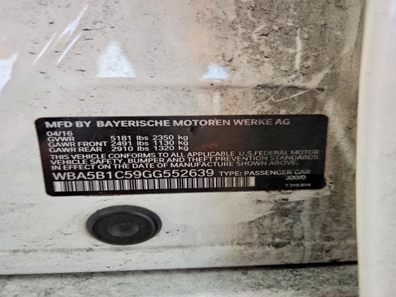 2016 BMW 535 I