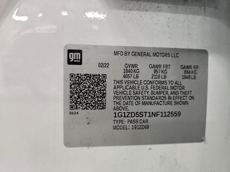 2022 CHEVROLET MALIBU LT