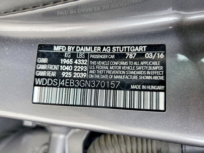 2016 MERCEDES-BENZ CLA 250