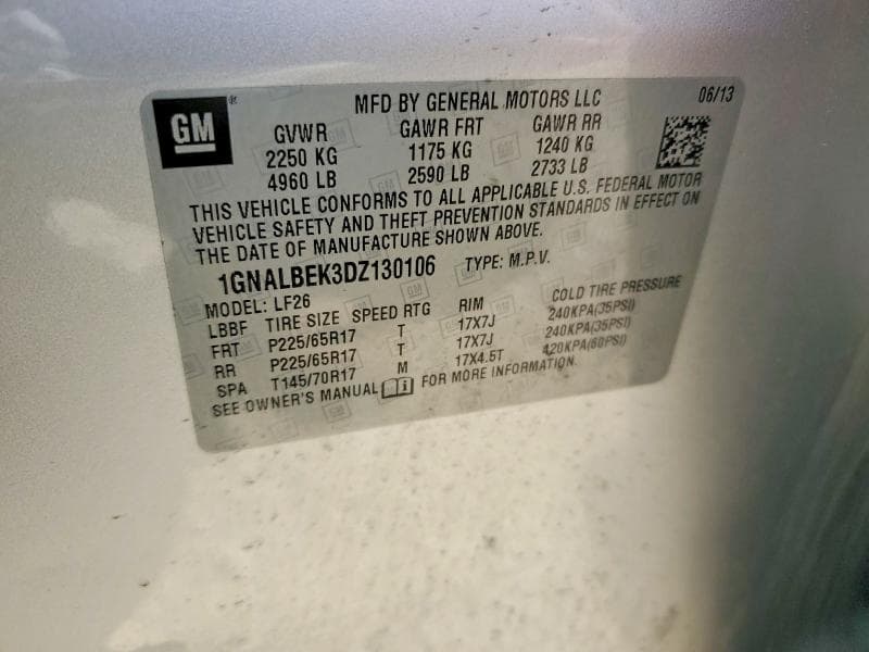 2013 CHEVROLET EQUINOX LS