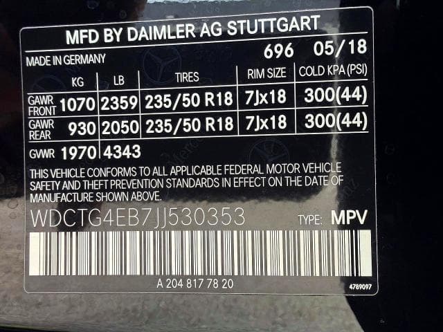 2018 MERCEDES-BENZ GLA 250