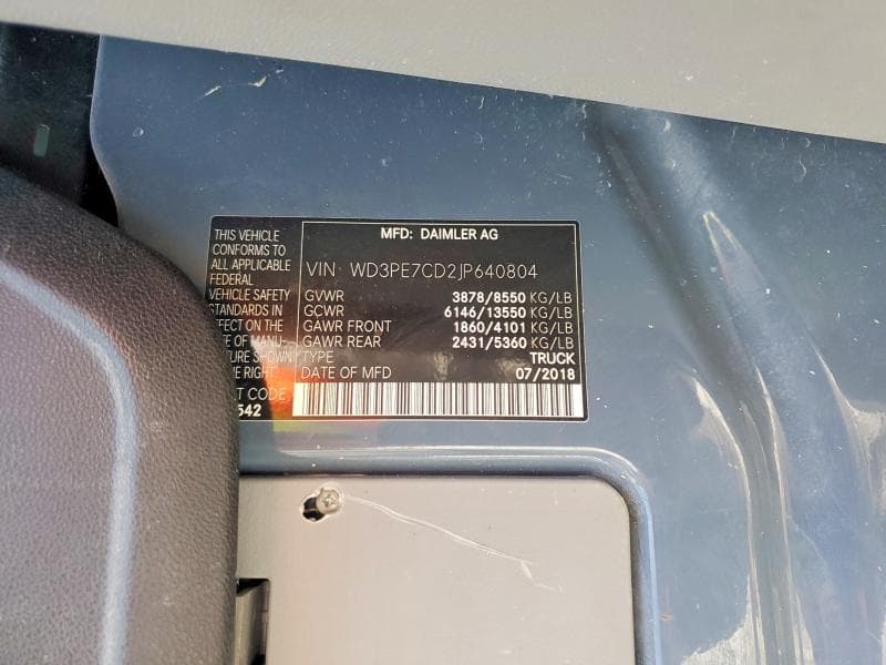 2018 MERCEDES-BENZ SPRINTER 2500