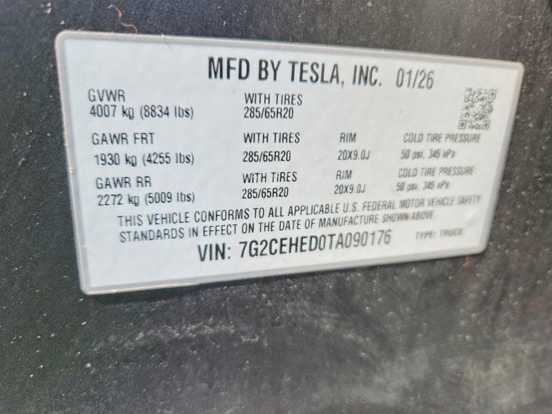 2026 TESLA CYBERTRUCK