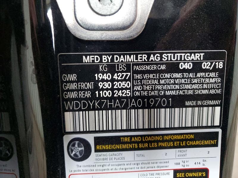2018 MERCEDES-BENZ AMG GT