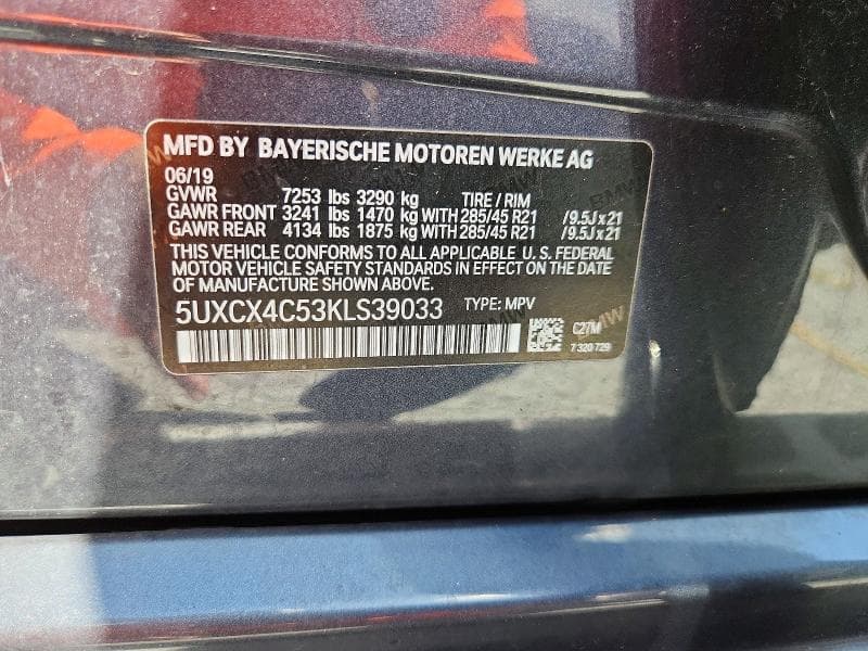 2019 BMW X7 XDRIVE50I