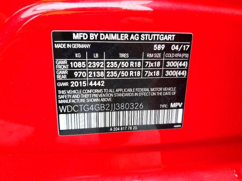 2018 MERCEDES-BENZ GLA 250 4MATIC