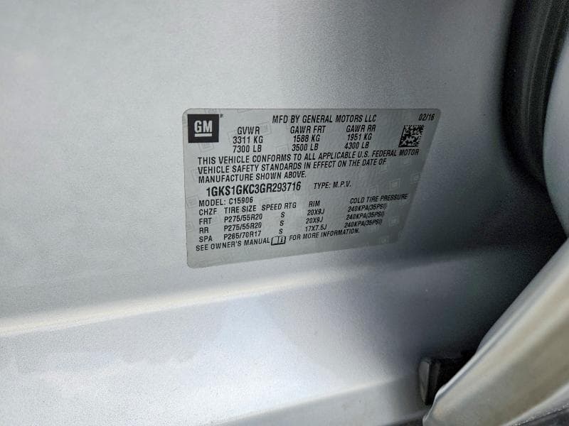 2016 GMC YUKON XL C1500 SLT