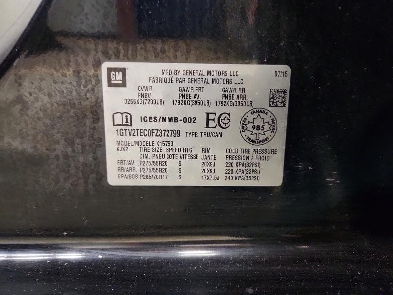 2015 GMC SIERRA K1500