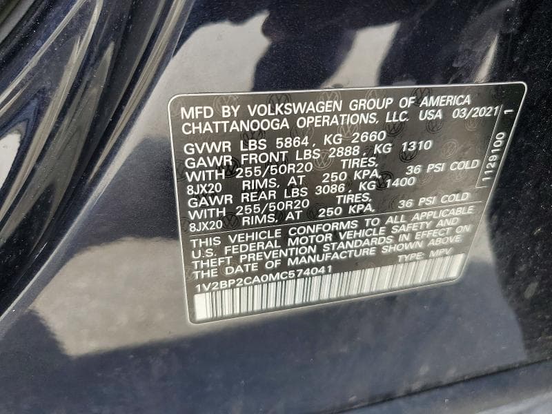 2021 VOLKSWAGEN ATLAS SEL