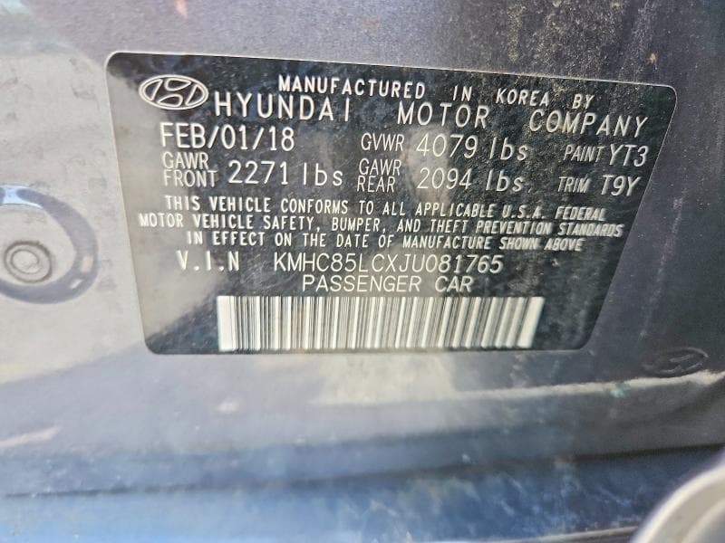 2018 HYUNDAI IONIQ LIMITED (HEV)