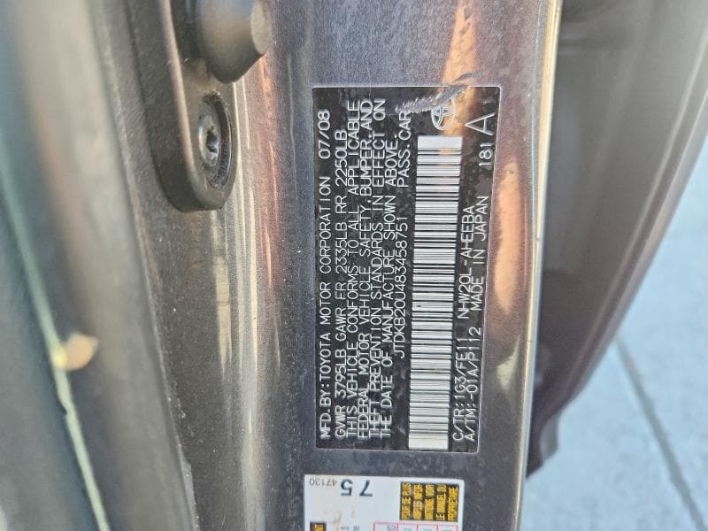2008 TOYOTA PRIUS BASE