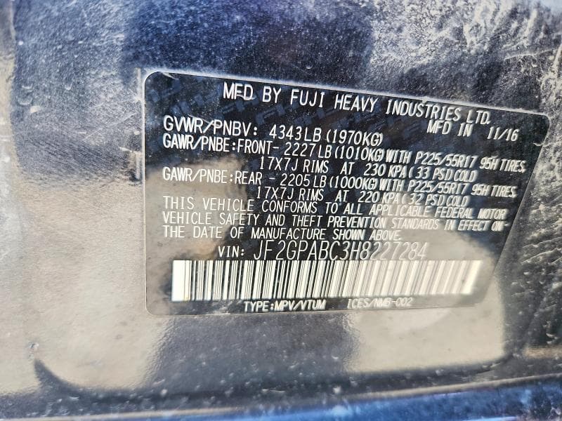 2017 SUBARU CROSSTREK PREMIUM