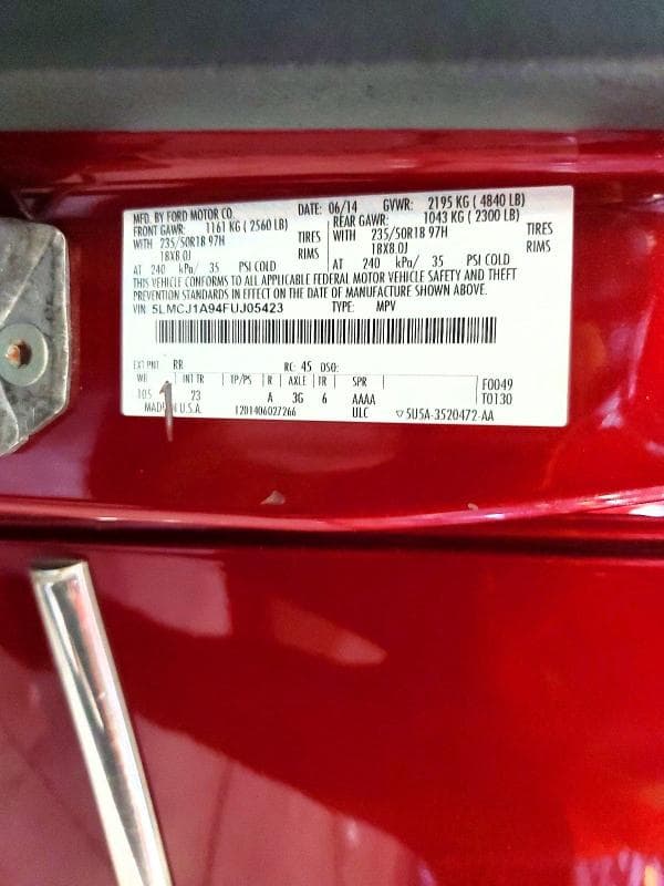 2015 LINCOLN MKC