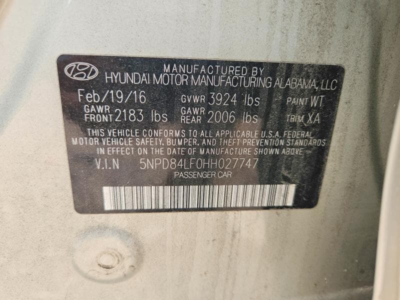 2017 HYUNDAI ELANTRA SE