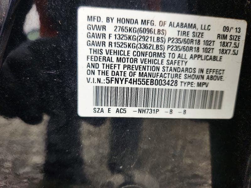 2014 HONDA PILOT EXL