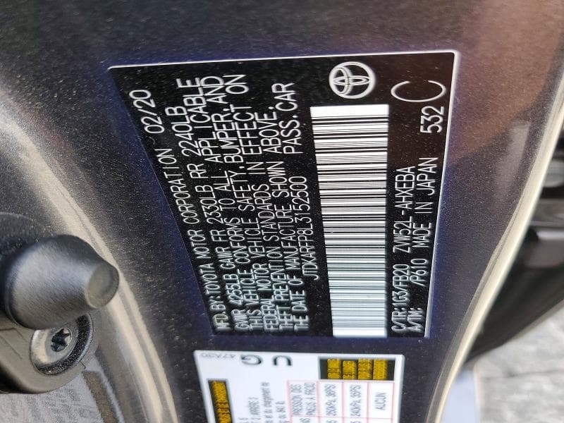 2020 TOYOTA PRIUS PRIME LE