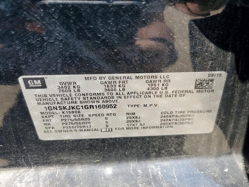 2016 CHEVROLET SUBURBAN K1500 LTZ