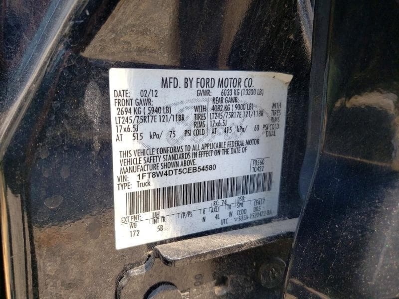 2012 FORD F450 SUPER DUTY