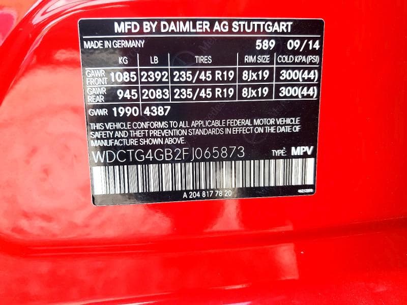 2015 MERCEDES-BENZ GLA 250 4MATIC