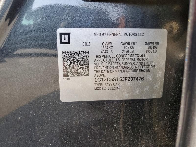 2018 CHEVROLET MALIBU LS