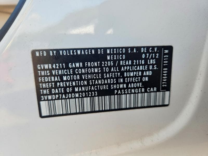2013 VOLKSWAGEN JETTA SE