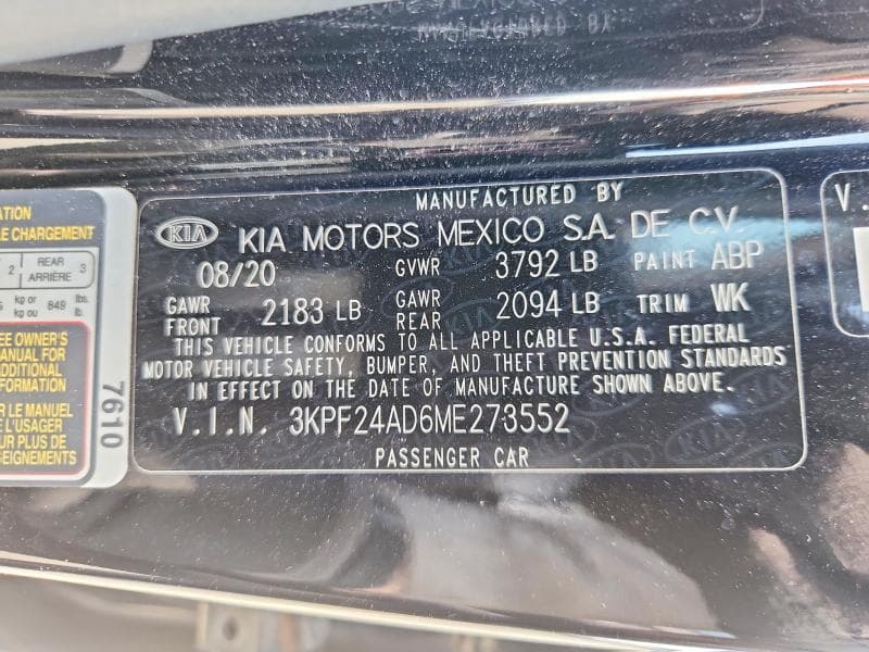 2021 KIA FORTE LXS