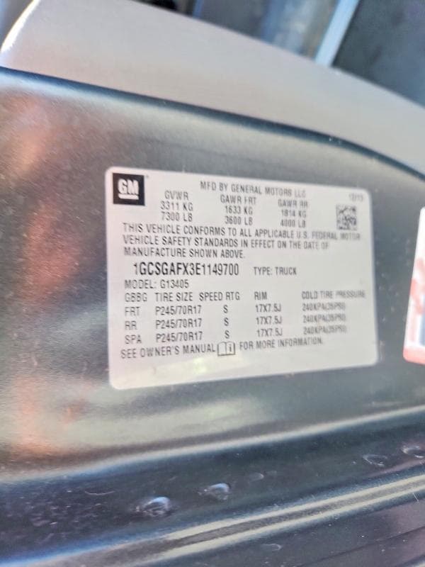 2014 CHEVROLET EXPRESS G1500
