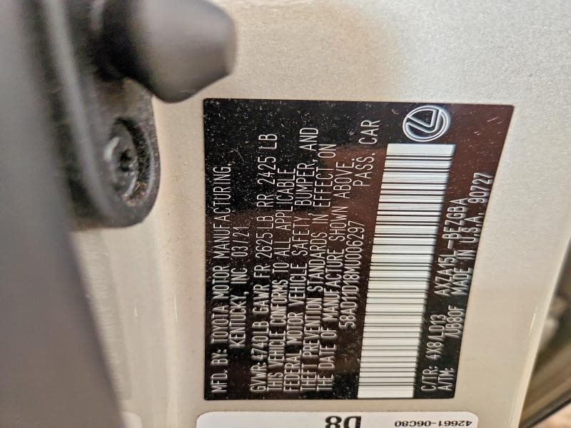 2021 LEXUS ES 250 BASE