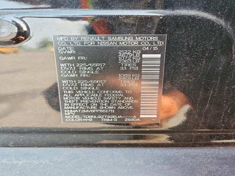 2015 NISSAN ROGUE SV