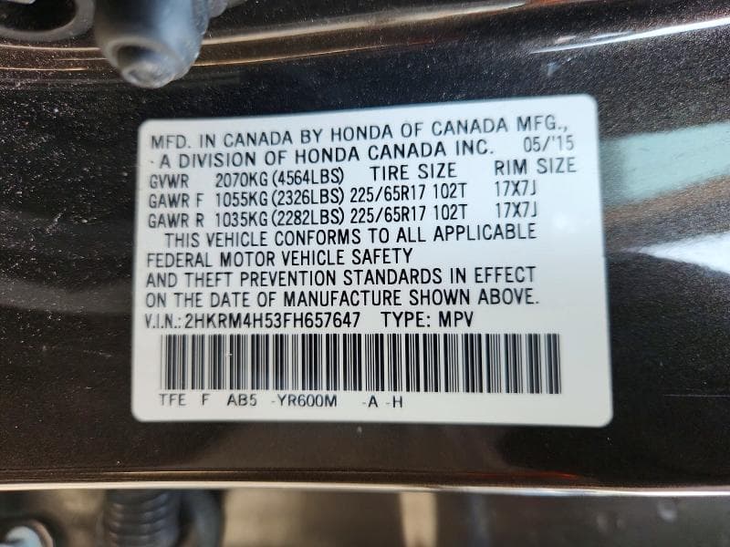2015 HONDA CR-V EX