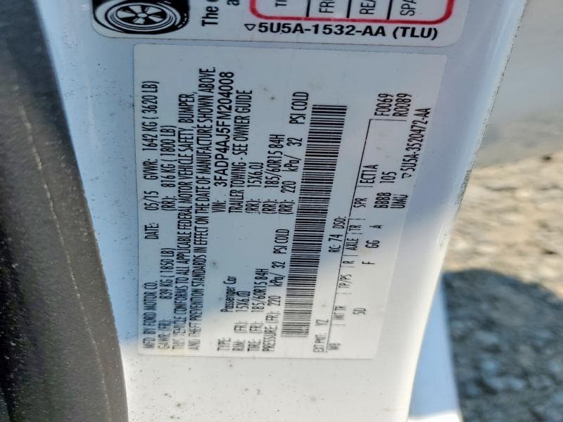 2015 FORD FIESTA S