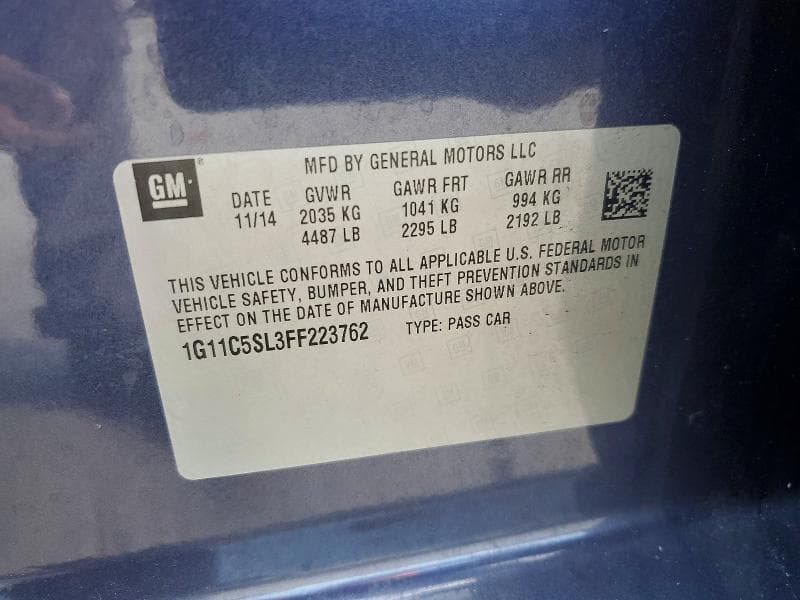 2015 CHEVROLET MALIBU 1LT