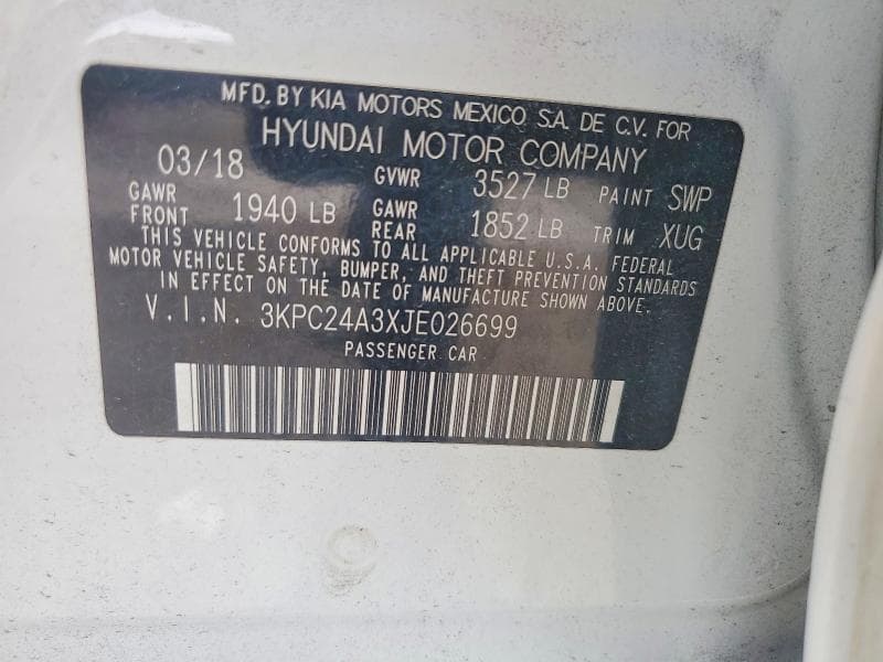 2018 HYUNDAI ACCENT SEL