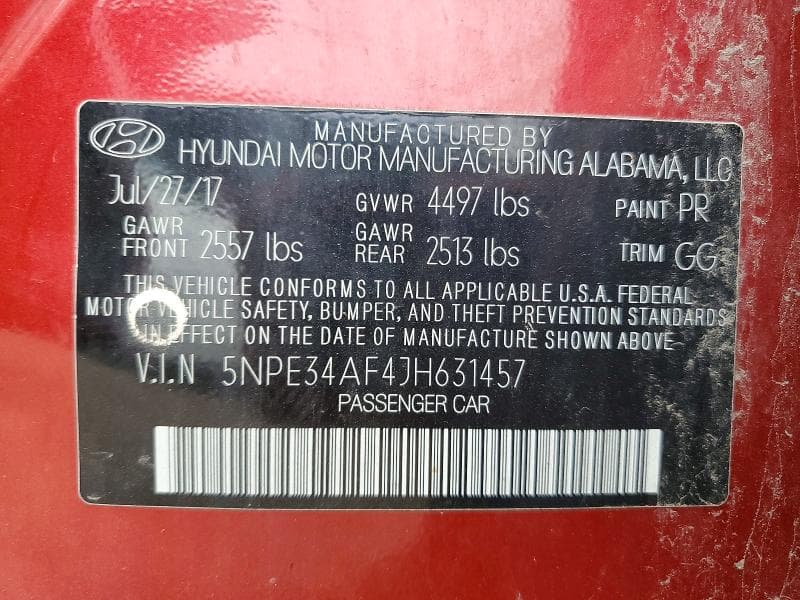 2018 HYUNDAI SONATA SEL