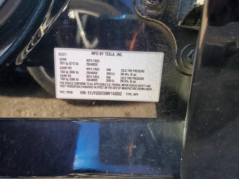 2021 TESLA MODEL Y