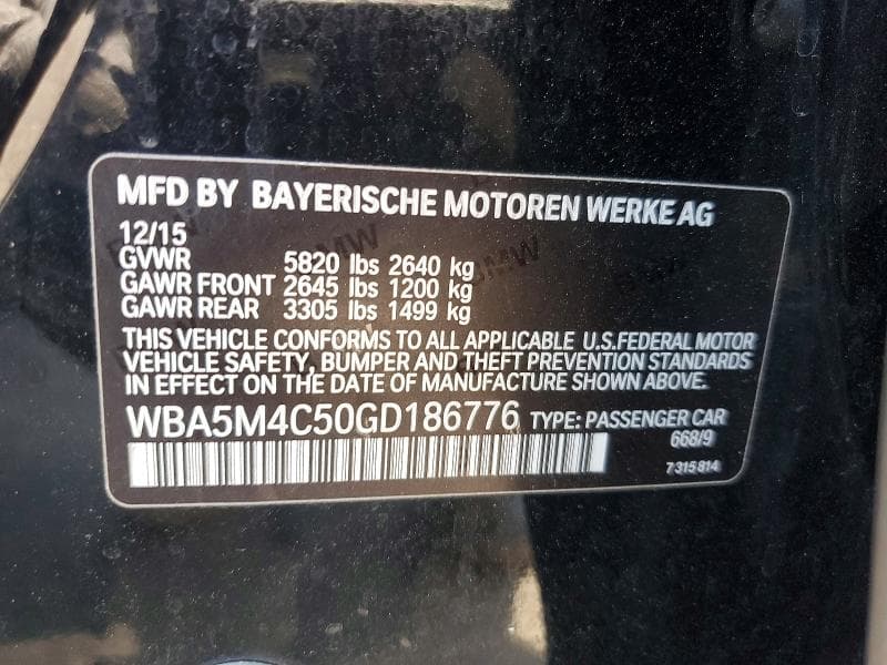 2016 BMW 535 XIGT