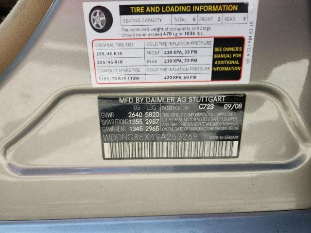 2009 MERCEDES-BENZ S 550 4MATIC
