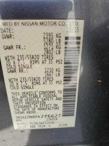 2015 NISSAN MURANO S